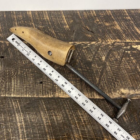 Antique Wooden Shoe Stretcher Maple Wood Cast Iron Handle Rustic Primitive Decor - Picture 10 of 13